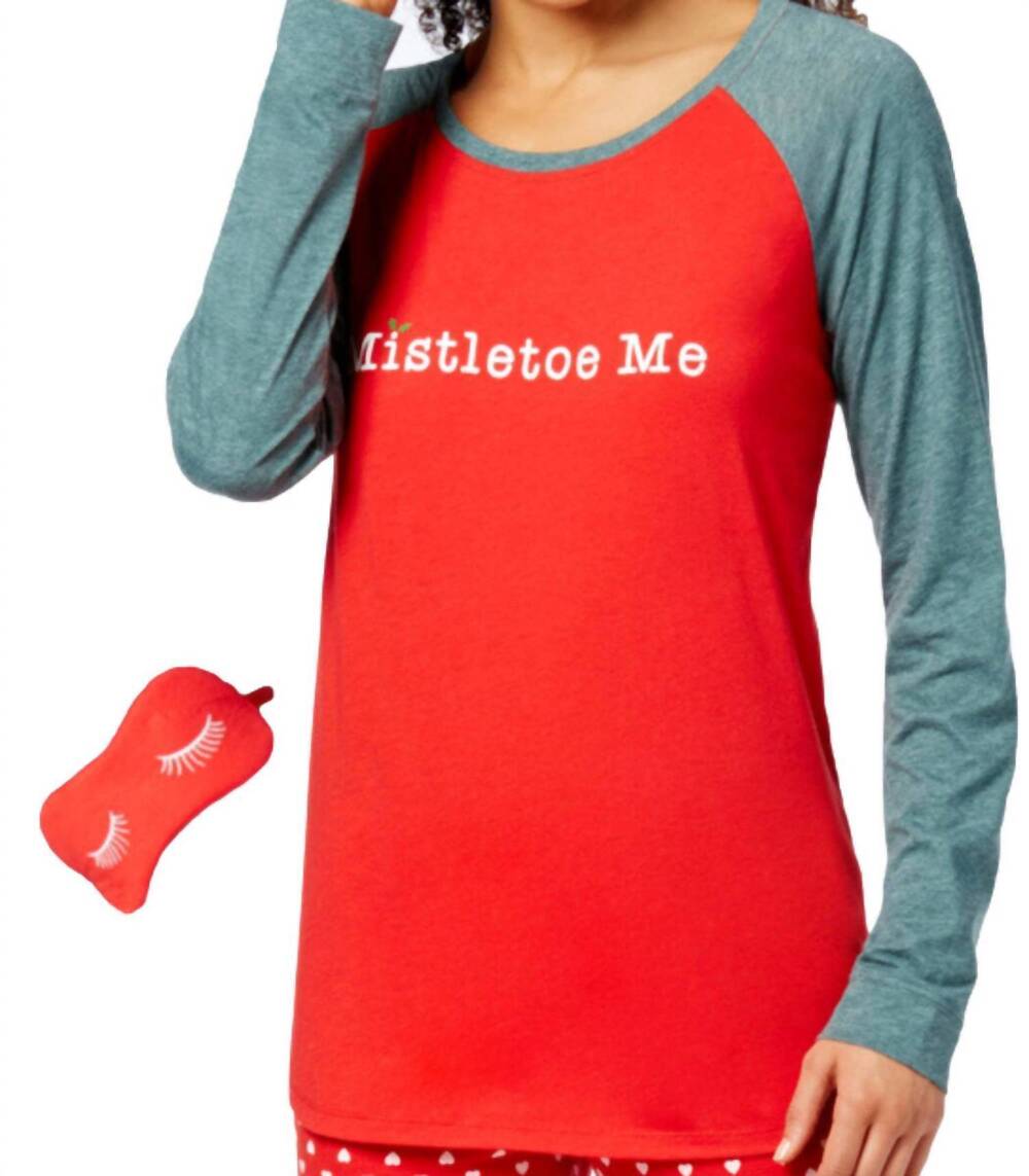 NEW JENNI BY JENNIFER MOORE women's eye mask & top in mistletoe me